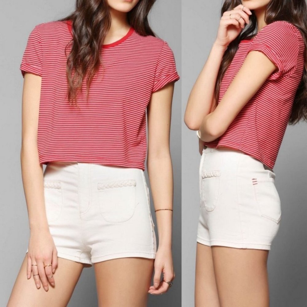 Urban Outfitters BDG Braided Pocket Pinup Shorts Size 26 High Rise Bohemian Boho
